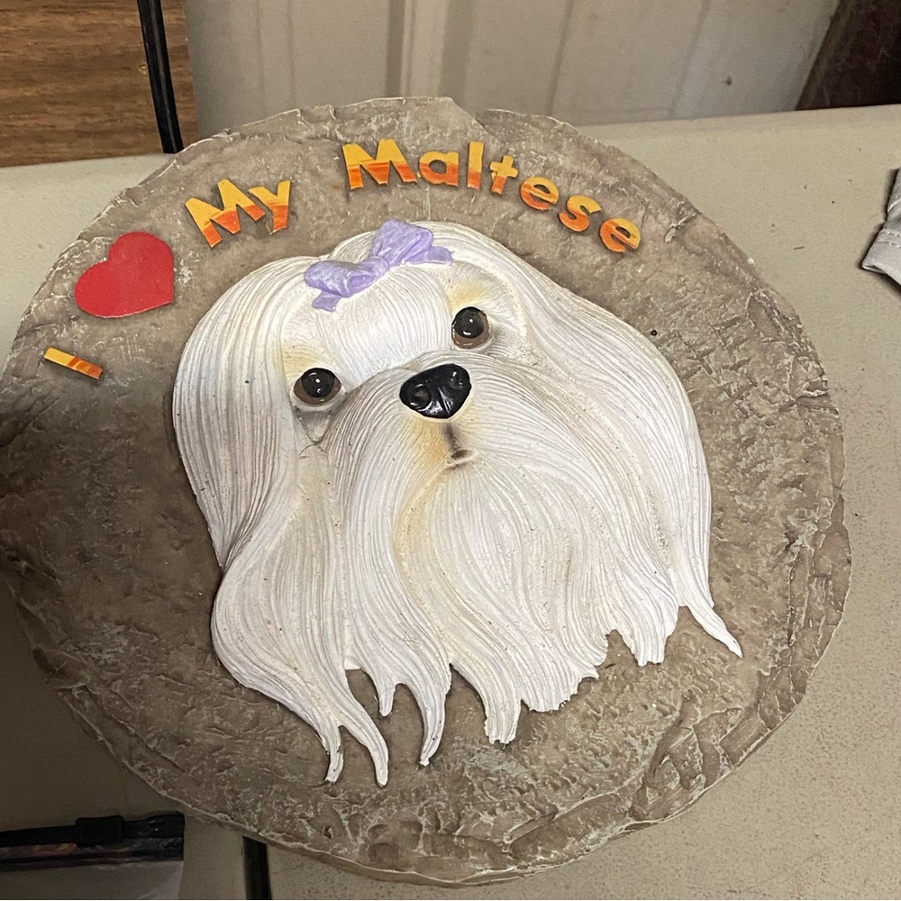 I Love My Maltese  Wall Plaque or Stepping Stone, New ￼￼￼